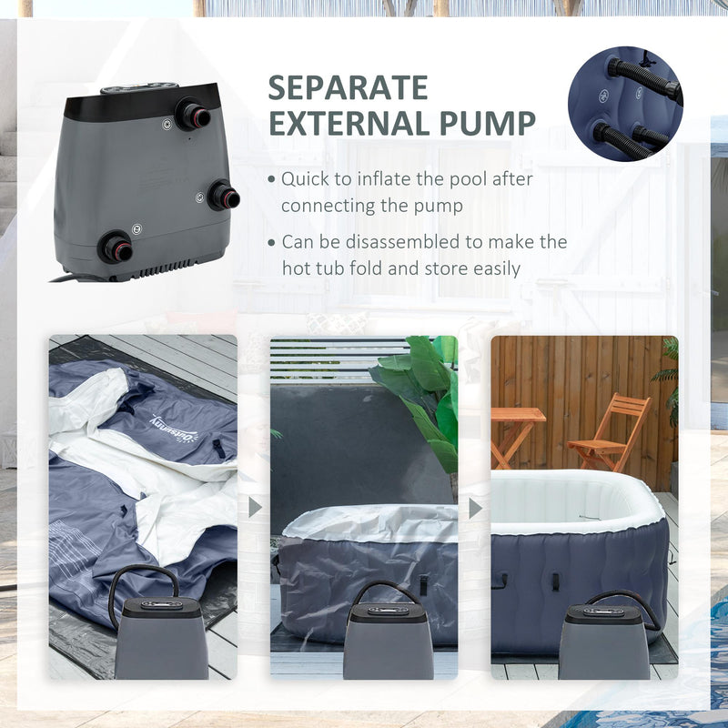Vasca Idromassaggio da Esterno Gonfiabile Riscaldata 180x180x68 cm 930 Litri Blu Scuro