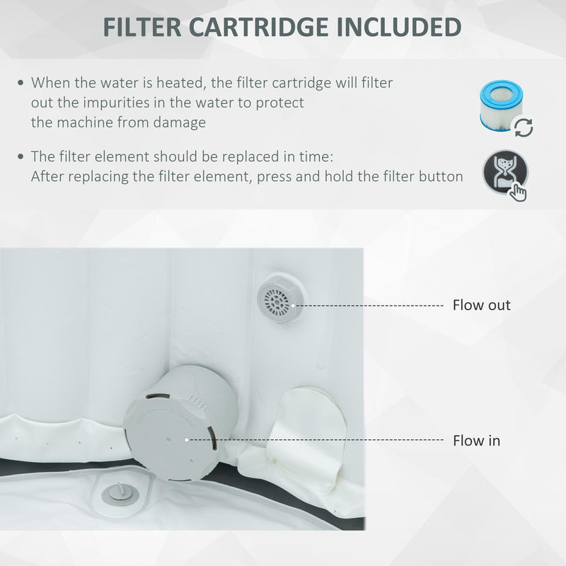 Vasca Idromassaggio da Esterno Gonfiabile Riscaldata 180x180x68 cm 930 Litri Blu Scuro