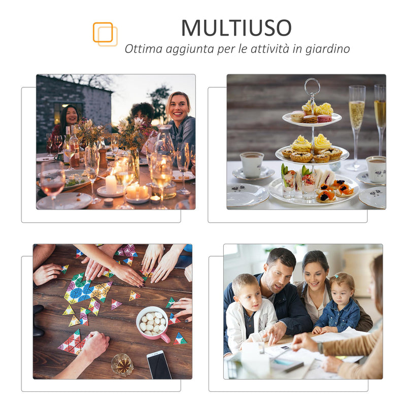 Tavolo Allungabile da Giardino 135-270x90x75 cm in Alluminio Grigio