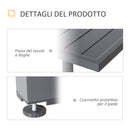 Tavolo Allungabile da Giardino 135-270x90x75 cm in Alluminio Grigio