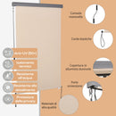 Tenda da Sole Avvolgibile da Soffitto 120x200 cm con Manovella Beige