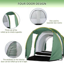 Tenda da Campeggio 4-6 Persone 410x240x195 cm 2 Spazi 4 Porte a Cerniera Verde
