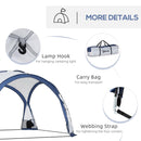 Tenda da Campeggio 6-8 Persone 350x350x230 cm 4 Porte a Cerniera Bianca e Blu
