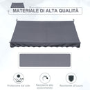 Tenda da Sole a Muro 300x150 cm in Metallo e Poliestere Grigio