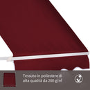 Tenda da Sole a Caduta 180×70 cm in Alluminio e Poliestere Rosso