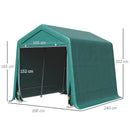 Tendone Garage per Auto Attrezzi 240x200x202 cm in Metallo e Tessuto Polietilene Verde