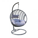 Dondolo Pensile da Giardino Elba in Wicker Grigio
