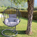 Dondolo Pensile da Giardino Elba in Wicker Grigio