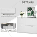 Scarpiera Salvaspazio Capacità 24 Paia in Legno Bianco 120x24x81 cm 