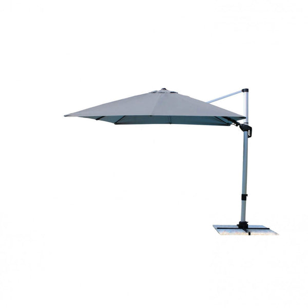 Parasol de jardin déporté Lipsi 3x3m en aluminium gris sconto