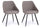 Lot de 2 Chaises 51x44x77 cm en Simili Cuir Gris Tourterelle