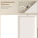 Mobile Colonna Bagno 30x34,6x180,5 cm con 2 Ripiani Aperti e 2 Armadietti in Legno Bianco e color Legno      