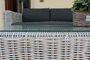 Set Salotto da Giardino Divano 2 Poltrone e Tavolino con Cuscini in Rattan Grigio