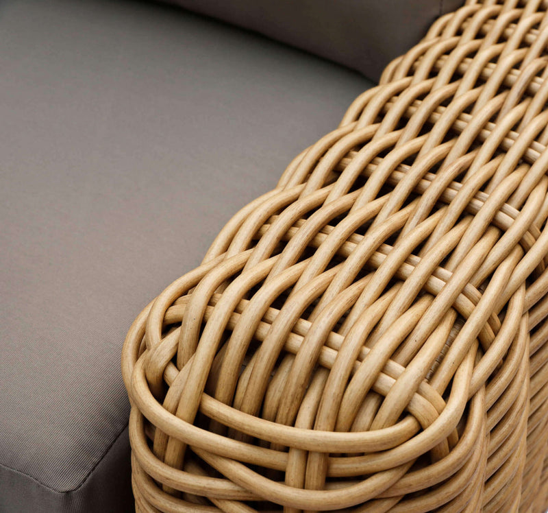 Set Salotto da Giardino Divano 2 Poltrone e Tavolino con Cuscini in Alluminio Marrone