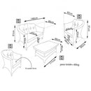 Set Salotto da Giardino Divano 2 Poltrone e Tavolino con Cuscini in Wicker Grigio