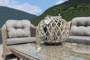 Set Salotto da Giardino Divano 2 Poltrone e Tavolino con Cuscini in Wicker