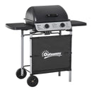 Barbecue a Gas 2 Fuochi 104x49x99 cm in Acciaio e Plastica PP Nero