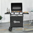 Barbecue a Gas 2 Fuochi 104x49x99 cm in Acciaio e Plastica PP Nero