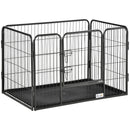 Gabbia per Cani 125x78x80 cm in Acciaio e ABS Grigio