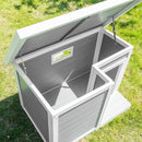 Cuccia per Cani da Esterno 102x70x73 cm in WPC Grigio, Bianco