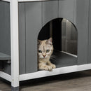 Cuccia per Cani da Esterno 60x46x65 cm in Legno di abete Grigio