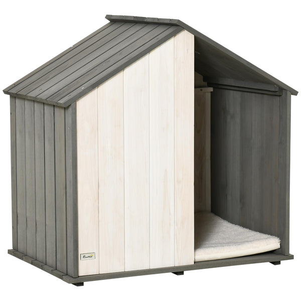 sconto Niche pour Chiens 83,5x54x82,5 cm en Bois de Pin Gris et Blanc