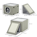 Cuccia per Gatti Pieghevole 73x42x34 cm in MDF e Sisal Grigio e Bianco