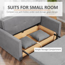 Divano Letto 2 Posti 152x101x81 cm in Tessuto Grigio