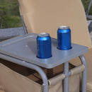 Dondolo 2 Posti da Giardino 175x112x165 cm in con Tavolino in Metallo e Poliestere Beige