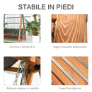 Dondolo Letto 3 Posti da Giardino 225,5x113x180 cm in Legno e Poliestere Grigio