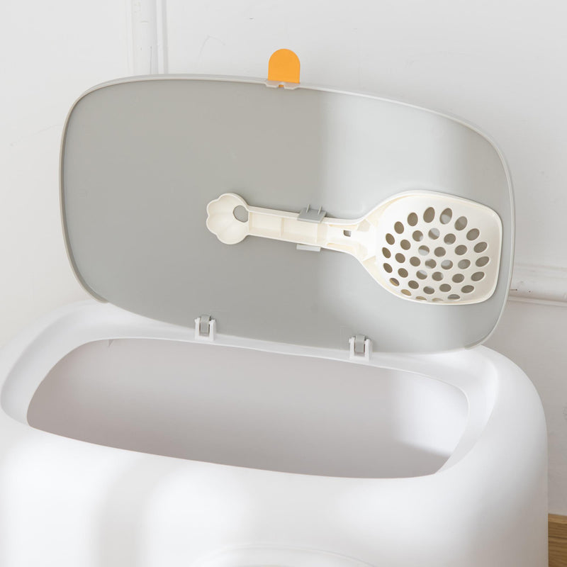 Lettiera Coperta per Gatti 55x40x39 cm in Polipropilene Bianca