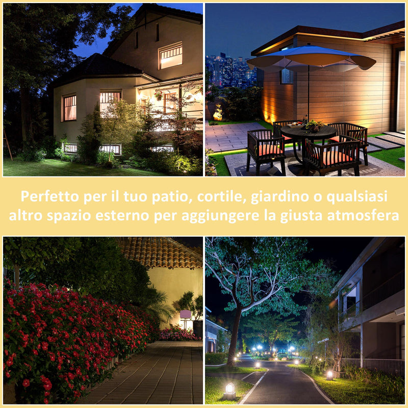 Luce da Esterno a Energia Solare Ø23,5x60 cm in Alluminio Nero