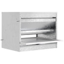 Mangiatoia per Galline 51x38x40,5 cm in Metallo Zincato e Acciaio Inossidabile Argento