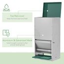 Mangiatoia per Galline 33,5x38,5x66 cm in Metallo Zincato e Alluminio Argento