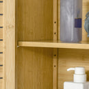 Mobile Sopra WC Salvaspazio 60x23x173 cm in MDF e Bambù Naturale