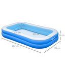 Piscina Gonfiabile 262x176x56 cm in PVC Blu