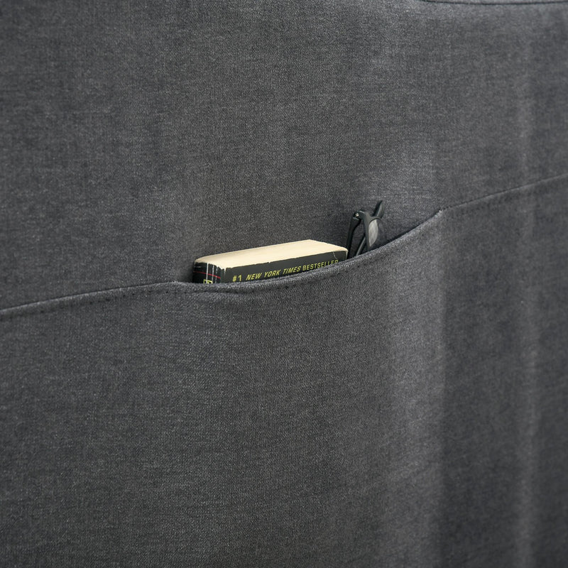 Poltrona Alzapersona Elettrica 1 Motore 68x87x104 cm in Tessuto Effetto Lino Nero