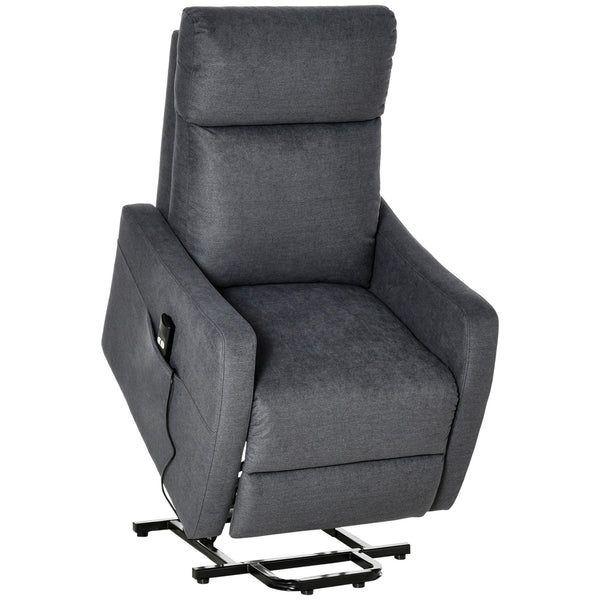 online Fauteuil Élévateur Électrique 1 Moteur 68x87x104 cm en Tissu Effet Lin Noir
