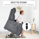 Poltrona Alzapersona Elettrica 1 Motore 68x87x104 cm in Tessuto Effetto Lino Nero