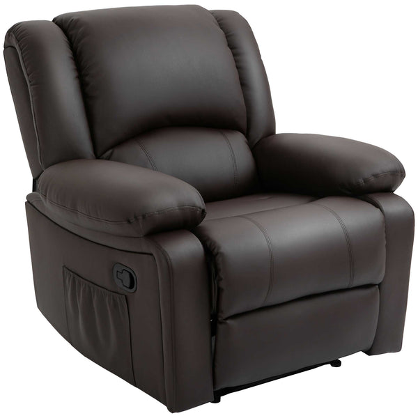 sconto Fauteuil Relax Inclinable Manuel 100x89x100 cm en Similicuir Marron