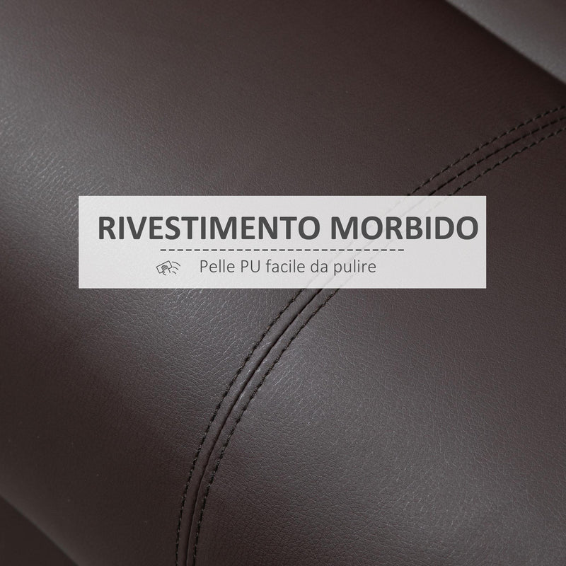 Poltrona Relax Reclinabile Manuale 100x89x100 cm in in Similpelle Marrone