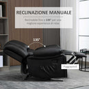 Poltrona Relax Reclinabile Manuale 100x89x100 cm in in Similpelle Nero