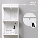 Mobile Scaffale Bagno 5 Ripiani 30x30x140 cm in MDF Bianco