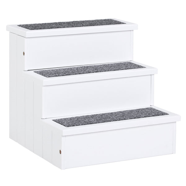 acquista Échelle pour Chien 3 Marches 40,5x44,5x38 cm en Bois de Pin Blanc