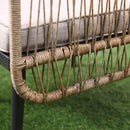 Set da Giardino Divano 2 Poltrone e Tavolino in Rattan Beige