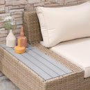 Set da Giardino Divano Angolare e Tavolino in Rattan Marrone chiaro
