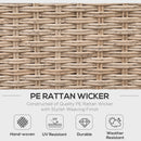 Set da Giardino Divano Angolare e Tavolino in Rattan Marrone chiaro