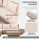 Set da Giardino Divano Angolare e Tavolino in Rattan Marrone chiaro