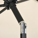 Set Tavolo 6 Sedie e Ombrellone da Giardino in Metallo e Poliestere Bianco