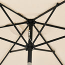 Set Tavolo 6 Sedie e Ombrellone da Giardino in Metallo e Poliestere Bianco